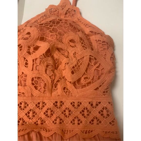 Coral Lace Detail Maxi Dress - Picture 7 of 11